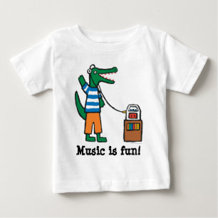 Cooles Krokodil hört Musik Baby T-shirt