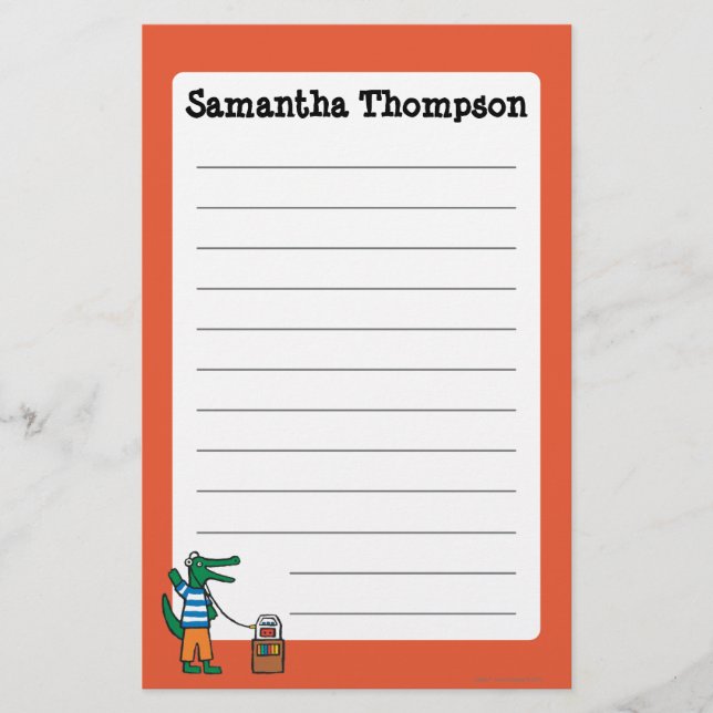 Cooles Krokodil hört Musik Briefpapier (Vorderseite)