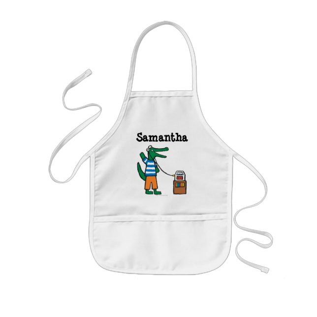 Cooles Krokodil hört Musik Kinderschürze (Vorne)