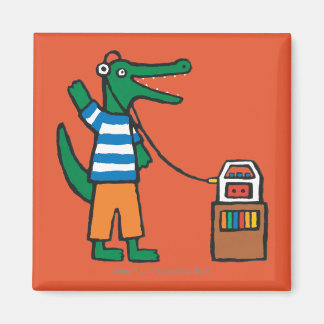 Cooles Krokodil Musik Magnet