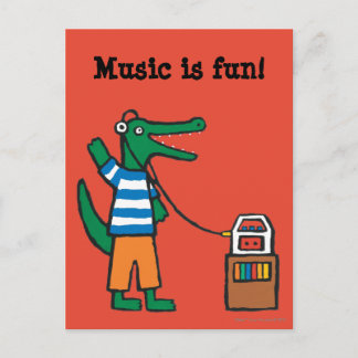 Cooles Krokodil Musik Postkarte
