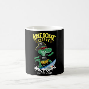 Cooles Krokodil-Surfen Kaffeetasse