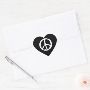 cooles künstlerisches PEACE SIGN in Herzform Herz-Aufkleber