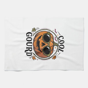 Cooles Kürbis-Shirt Vintage Halloween-Sonnenbrille Geschirrtuch