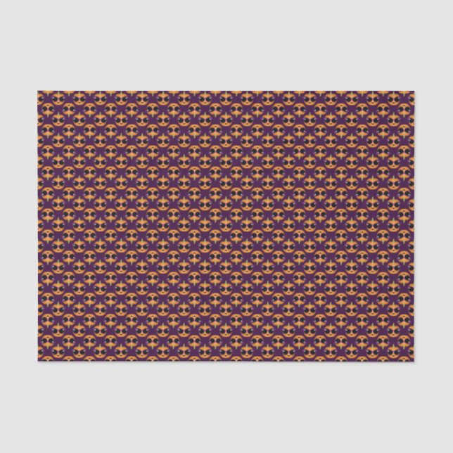 Cooles Kürbisgestänge Retro Katzenbrille Muster Seidenpapier (Vorderseite)