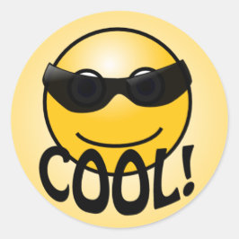 Cooles LächelGesicht in Shades Teacher Grading Sti Runder Aufkleber