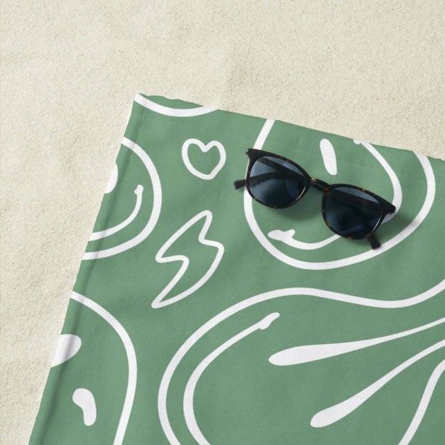 Cooles Lächeln der Gesichtshälfte Melken Lächeln M Strandtuch (Beispiel)
