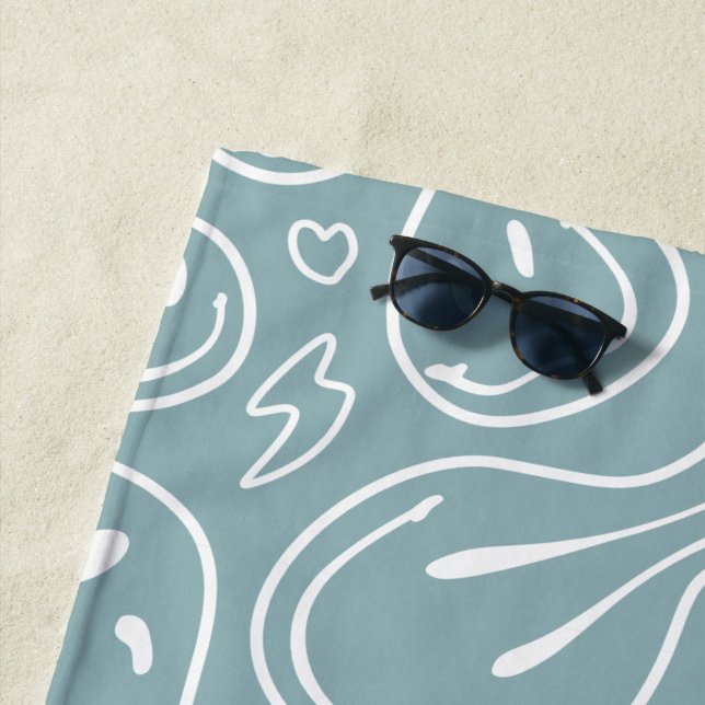 Cooles Lächeln Gesicht Melting Lächeln Muster Dust Strandtuch (Beispiel)