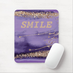 Cooles Lächeln Gold Lila Funkelnd Mousepad