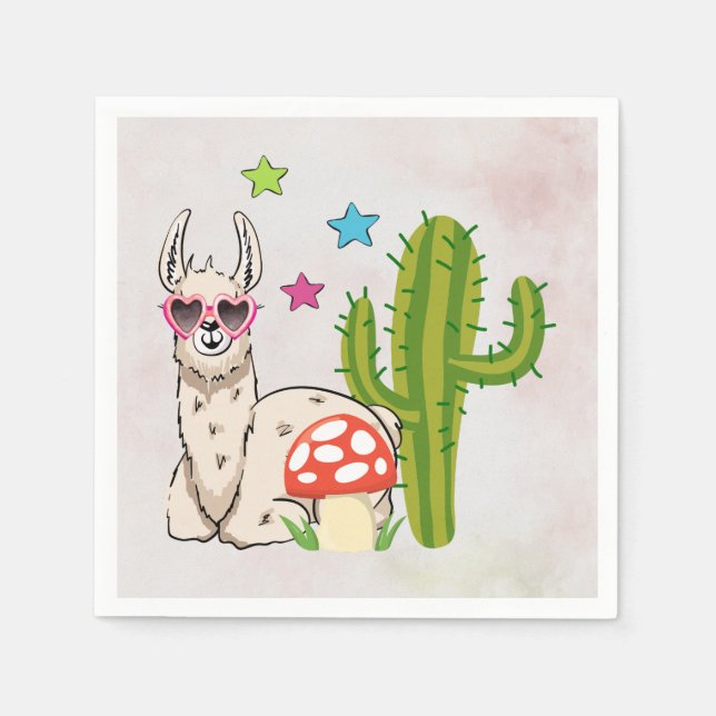 Cooles Lamm in Herz-Shaped-Sonnenbrille Serviette (Vorderseite)