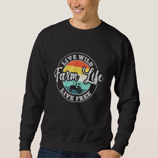 Cooles Landleben Wild lebender Bauer Traktor Sweatshirt (Vorderseite)