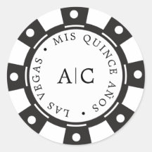 Cooles Las Vegas Poker Chip Quinceañera Monogramm