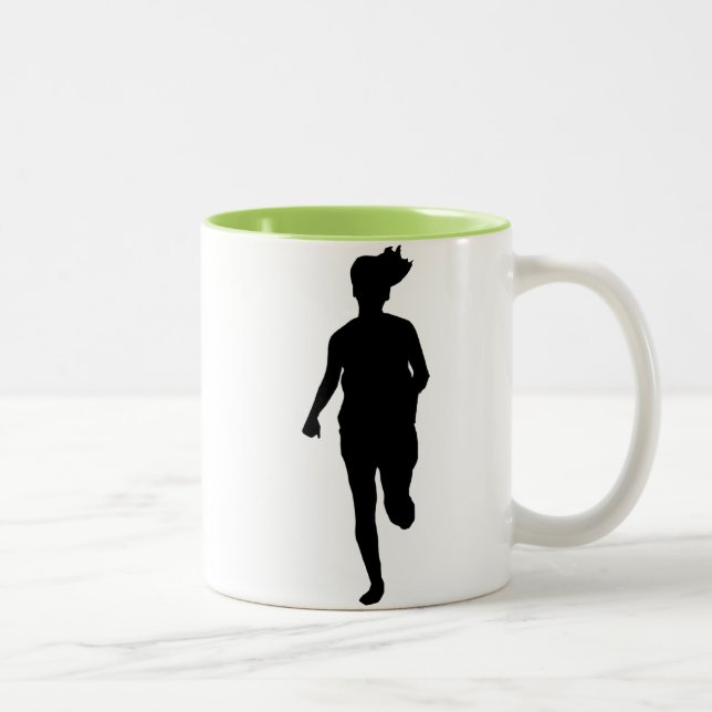 Cooles laufendes Mädchen Zweifarbige Tasse (Rechts)
