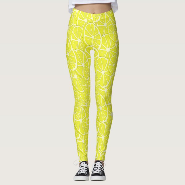 Cooles Lemon Slices Pattern Leggings (Vorderseite)