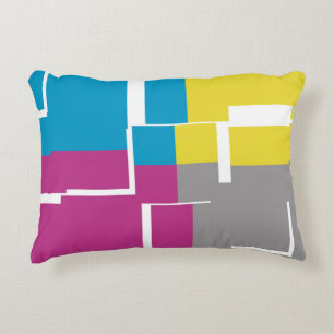 COOLES Lila blaues gelbes graues Muster Dekokissen