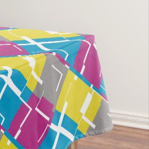 COOLES Lila blaues gelbes graues Muster Tischdecke