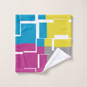 COOLES Lila blaues gelbes graues Muster Waschlappen