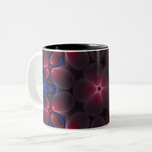 Cooles Lila digitales Fraktal Kunst Zweifarbige Tasse