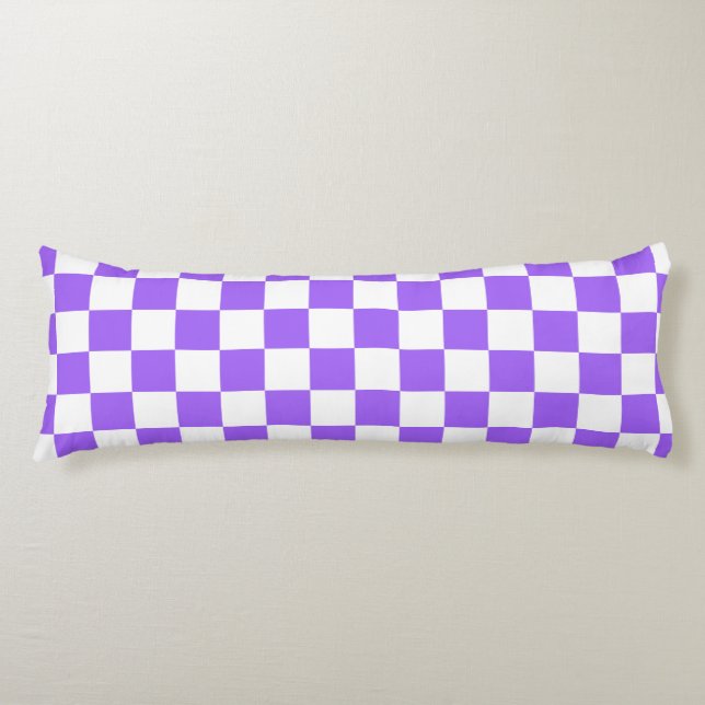 cooles lila Karo-Muster gekachelt Throw Kissen (Vorderseite)