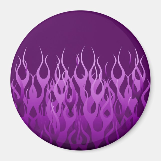 Cooles Lila Racing Flames Design Magnet (Vorne)