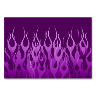 Cooles Lila Racing Flames Design Tischnummer