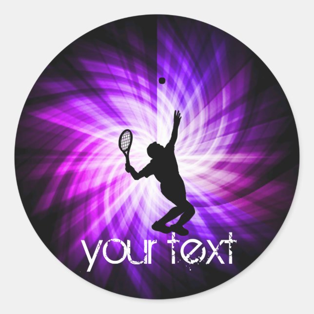 Cooles Lila Tennis Runder Aufkleber (Vorderseite)
