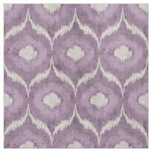 Cooles lila und cremefarbenes Ikat-Stammmuster Stoff