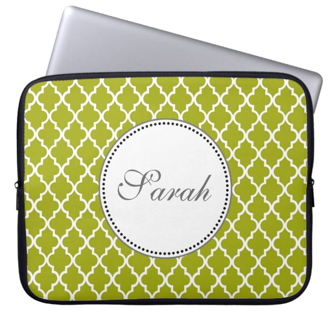 cooles Limones Quartfolienmuster Monogramm Laptopschutzhülle (Vorderseite)