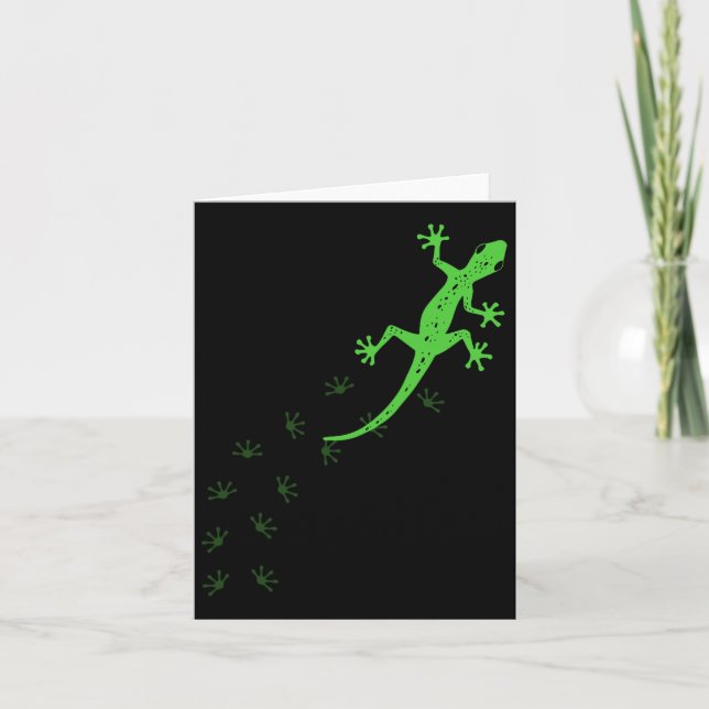 Cooles Lizard Design Männerweibchen Gecko Haustier Karte (Vorderseite)