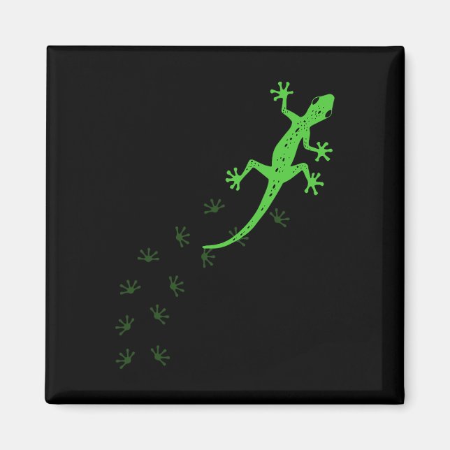 Cooles Lizard Design Männerweibchen Gecko Haustier Magnet (Vorne)