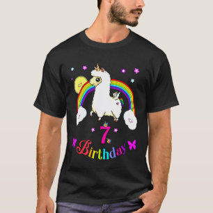 Cooles Llama Einhorn 7. Geburtstag 7. Geburtstag T T-Shirt