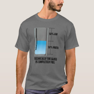 Cooles Luft-Wasser-Glas halb leer   Funny Men W T-Shirt