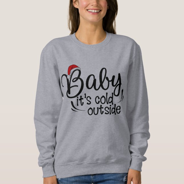 cooles lustiges Weihnachtssankt-Baby seine kalte Sweatshirt (Vorderseite)