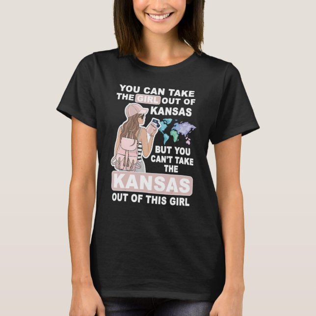 Cooles Mädchen aus Kansas Proud Kansas Girl T-Shirt (Vorderseite)