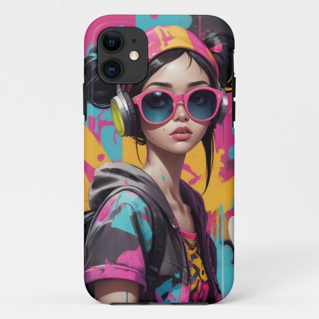 cooles Mädchen Case-Mate iPhone Hülle (Rückseite)