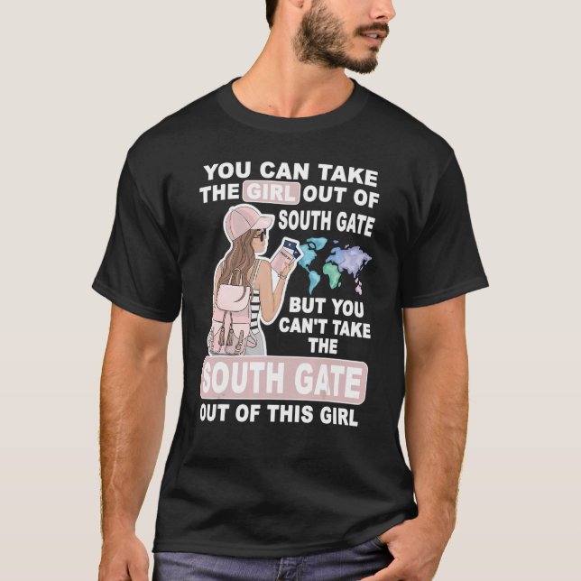 Cooles Mädchen von South Gate City Proud South Gat T-Shirt (Vorderseite)