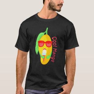 Cooles Mango, das Eiscreme isst und eine Sonnenbri T-Shirt