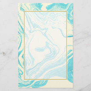 Cooles Marmordesign in Türkis und Creme Briefpapier
