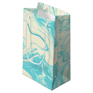 Cooles Marmordesign in Türkis und Creme Kleine Geschenktüte