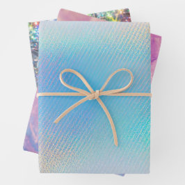 Cooles Meerglas und holografisches Glas Geschenkpapier Set