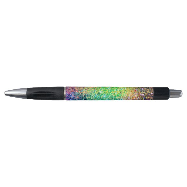 Cooles mehrfarbiges Retro-Glitzer- und Glitzern-Mu Kugelschreiber (Vorderseite)