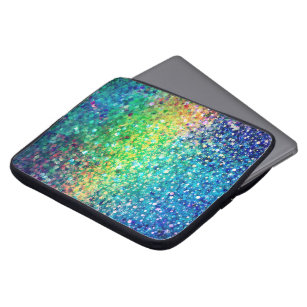Cooles mehrfarbiges Retro-Glitzer- und Glitzern-Mu Laptopschutzhülle