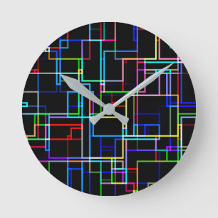 COOLES mehrfarbiges Streifenmuster Runde Wanduhr