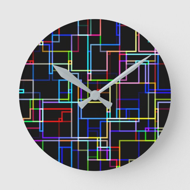 COOLES mehrfarbiges Streifenmuster Runde Wanduhr (Vorderseite)