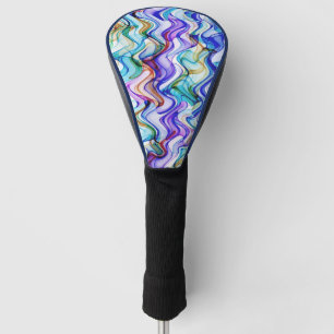 Cooles mehrfarbiges Wavy Zig Zag Muster Golf Headcover