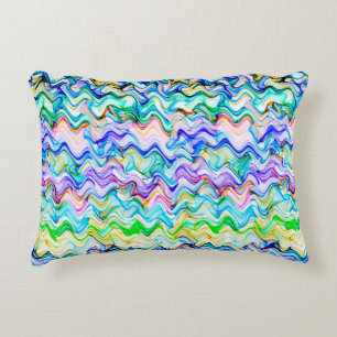 Cooles mehrfarbiges Wavy Zig Zag Muster Zierkissen