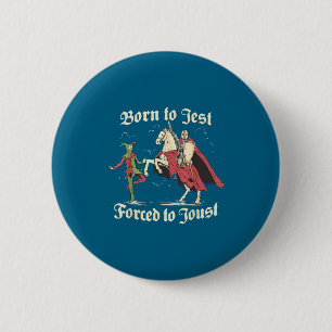 Cooles Meme Mittelalterlich Vintage Grafik Ritter Button