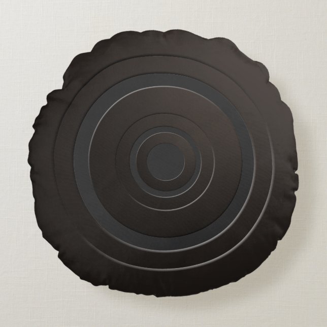 Cooles metallisches Kreis-Schwarzes mit Rundes Kissen (Vorderseite)