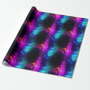 Cooles metallisches Magenta Cyan Vaporwave-Tile-Mu Geschenkpapier