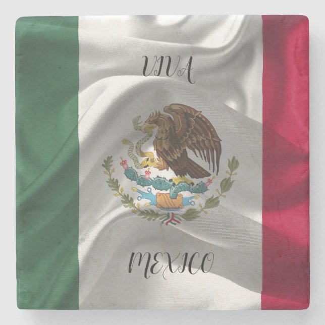 Cooles mexikanisches Flaggendesign anpassen Steinuntersetzer (Vorderseite)
